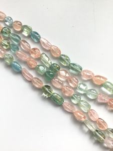 ลูกปัดมอร์แกไนต์ธรรมชาติทรงกลมเรียบ สำหรับทำเครื่องประดับอัญมณี สร้อยคอ - Product Image 4