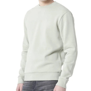 Vente chaude plaine coton polaire pull sweat impression personnalisée broderie col rond basics hommes sweats respirants - Product Image 2