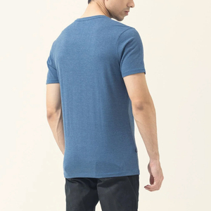 Nouveaux T-shirts d'été pour hommes à coupe classique, en tricot uni, à manches courtes, col rond, 100% coton, style décontracté, logo personnalisé, respirant, séchage rapide - Product Image 5