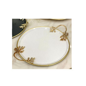 การออกแบบที่ยอดเยี่ยมโลหะถาดเสิร์ฟอาหารขนมหวานแสดงตกแต่งบ้านบนโต๊ะอาหารถาดตกแต่งในราคาที่น่าสนใจ - Product Image 5