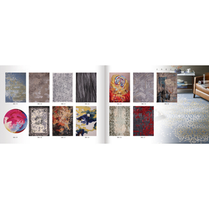 Tapis rectangulaire JIEYOU Série Dicas à motif abstrait en laine et viscose, antidérapant, moderne, pour salon, usage domestique, nettoyage localisé, à poils ras et fins - Product Image 3
