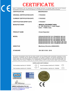 Separador de Crema Láctea de 500 Litros de Capacidad, Acero Inoxidable, Certificado ISO 13485 para Procesamiento Comercial de Leche, Confiable y Duradero - Product Image 5
