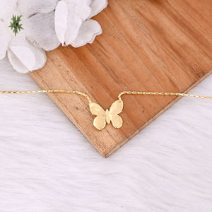 Collar con Colgante de Mariposa de Diseño Nuevo y Moderno, Chapado en Oro sobre Latón, Acabado de Alta Calidad, Ligero, Cadena Ajustable - Product Image 5