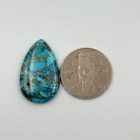 Pierre précieuse naturelle turquoise bleue de haute qualité 24,85 carats, forme poire lisse 30x20x5mm, taille personnalisée, pour bijoux DIY