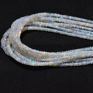 Cuentas Redondas Facetadas de Ópalo Etíope, Calidad AAA, Cuentas Redondas de Ópalo de 3 mm, Hilo de Cuentas de 16 Pulgadas para la Fabricación de Joyas - Product Image 1