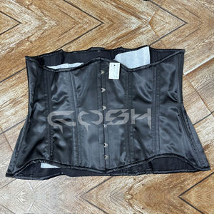 Extreme Curvy Gothic Black Satin Breathable Everyday Wear Underbust Steel Boned Corset with Front Busk Closure - Product Image 4