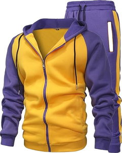 Conjunto de pantalones de chándal de algodón pesado para hombre de calidad superior, chándal, chándal de manga larga con cremallera completa personalizado - Product Image 1