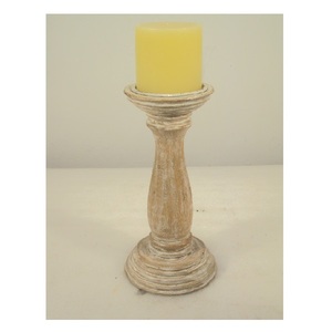 Portavelas de pilar de madera con acabado de lavado blanco rústico de la mejor calidad para mesa decorativa para el hogar, sala de estar, uso de fiesta - Product Image 3