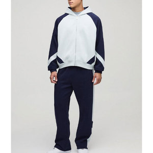 2025 approvisionnement direct d'usine confortable respirant hommes formation survêtement motif solide deux pièces survêtement ensembles pour l'hiver nouveau - Product Image 1