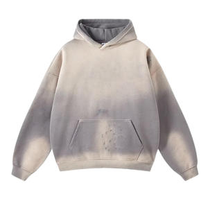Acid Wash Sun Faded Distressed Plus Size Sweats à capuche pour hommes Sun Faded Wash Hoodie Custom 100% Cotton Sweatshirts Hoodie 2025 - Product Image 2
