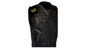 Handmade <b>Black</b> Genuine Leather Eco-Friendly Breathable Winter Casual Cowboy Biker Style Vest Premium Quality Western Champ King - Product Image 4