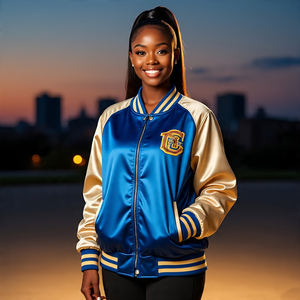 2025 Winter Fashion Crew Neck Bomber <b>Jacket</b> Casual Outdoor Wear <b>Ladies</b> Baseball Bomber <b>Jackets</b> Women Satin Varsity <b>Jacket</b> - Product Image 6