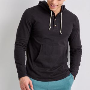เสื้อฮู้ดผู้ชายจาก Henley เสื้อฮู้ดผ้าคอตตอนเนื้อนุ่มและระบายอากาศได้ดีทำจากโพลีเอสเตอร์100% สำหรับสวมใส่ทุกวันสำหรับฤดูหนาว - Product Image 2