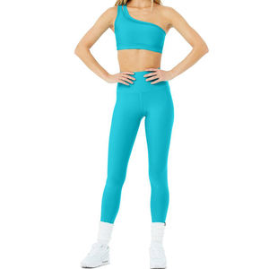 Top qualité dames One Off épaule Fitness haut côtelé Sexy Yoga femmes une épaule culture soutien-gorge de sport - Product Image 6