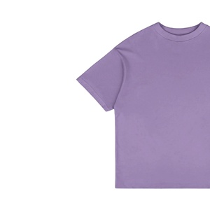 T-shirt en coton à col épais personnalisé, coupe ample, blanc uni, noir, pour homme, vente en gros d'usine - Product Image 3