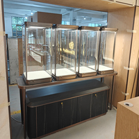 Vitrine de luxe en aluminium et verre pour téléphones portables, bijoux, cigarettes, montres, présentoir à bijoux avec éclairage LED
