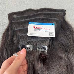 MEILLEUR PRIX Vietnamien Clip dans les Cheveux 100% Extensions de Cheveux Humains Naturel Cheveux Raides Couleur Naturelle Haute Qualité Facile À Utiliser - Product Image 5