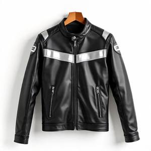 Proveedor de oro de chaqueta de motocicleta de cuero genuino de cuero de vaca resistente - Product Image 6