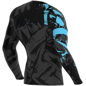 Rashguard de Compresión Negro Personalizado al por Mayor 2026, Ropa Deportiva para Hombre, Chaleco Corto de Manga Larga, Transpirable, para BJJ, MMA y Natación - Product Image 2