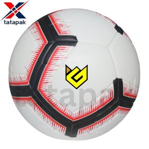Precio directo de fábrica Balones de fútbol de PVC impresos personalizados Grado de partido Cosido a máquina colorido Logotipo y tamaño personalizados Tarifa superior en línea - Product Image 4