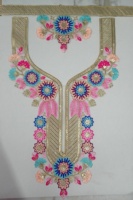 Patch de col à coudre polyvalent en dentelle de filet brodée motif miel, pour chemisier ethnique, sari, robe, kurti, vêtements de mode