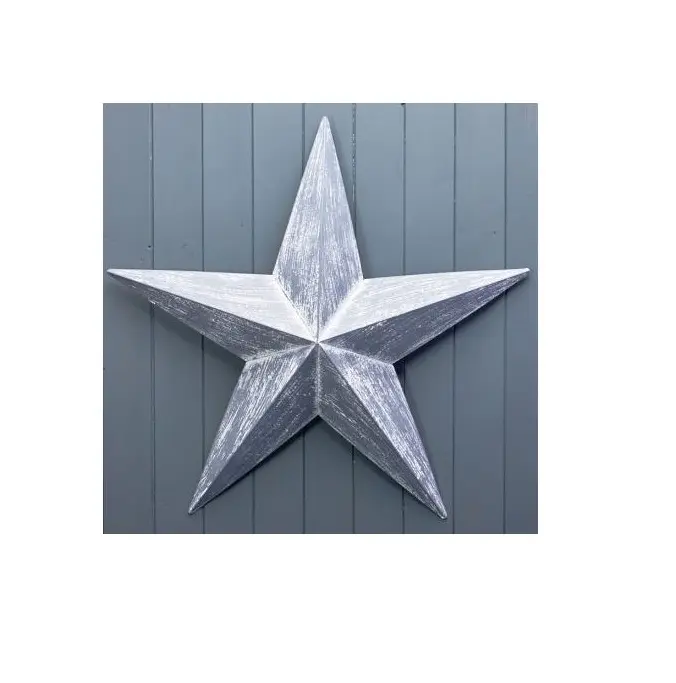 New hanging metal wall star grey white Christmas decoration for home party hanging decor new year Xmas party made in india 2023