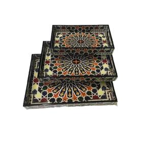 Plateau de service en bois personnalisable écologique de style européen avec motifs imprimés uniques pour offrir ou servir un plateau décoratif - Product Image 2