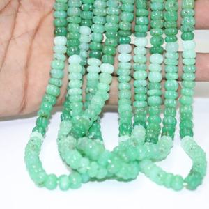 Piedras preciosas sueltas de crisoprasa, cuentas en forma de melón talladas suaves, piedras preciosas naturales, hebras para hacer joyas - Product Image 1