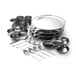 Gran Oferta: Juego de Vajilla de Acero Inoxidable de 24 Piezas con Diseño de Plantas, Incluye Cubiertos, Platos y Diseño Ins - Product Image 6