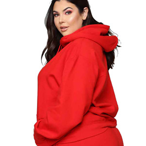 ชุดเซ็ต 2 ชิ้น เสื้อฮู้ดดี้ผ้าฟลีซแห้งเร็ว 100% ผ้าฝ้าย พร้อมกางเกงจ็อกเกอร์ ลายเรียบ ทรงหลวมไหล่ตก สไตล์สตรีทแวร์สำหรับผู้หญิง เหมาะสำหรับฤดูหนาว - Product Image 6