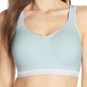 Soutien-gorge de sport pour femme, couleur unie, logo personnalisé, maintien élevé, dernier design, fabriqué par Wondrous Enterprises. - Product Image 2