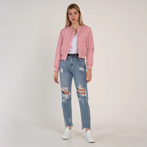 Novedades Chaquetas de béisbol de manga larga con estampado de letras de primavera Chaqueta recortada informal de moda para mujer - Product Image 2