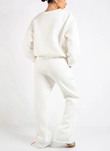 Chándal largo de invierno de lana para mujer, conjunto de Sudadera con capucha y pantalones de gran tamaño, ropa de calle de algodón cálida, traje de salón suave y cómodo ecológico - Product Image 4