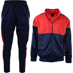 Vente en gros Ensemble survêtement d'entraînement zippé pour hommes Survêtement athlétique 2 pièces pour le sport et le fitness - Product Image 1