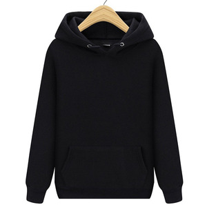 Oem logo brodé imprimé personnalisé design couleur unie sweat-shirt de sport à capuche pull-over décontracté pour couple - Product Image 3