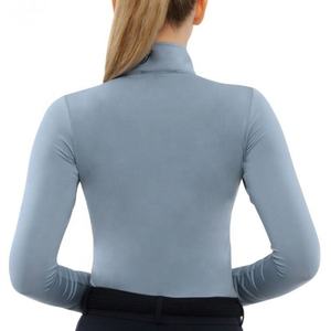 Camiseta de montar a caballo para mujer, camisa de entrenamiento deportivo con cremallera, básica ecuestre técnica para mujer - Product Image 3