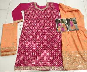 Nuevo Salwar de seda bordado exclusivo para mujer, Elegante ropa de boda pakistaní, compra de alta calidad, Exportación - Product Image 3