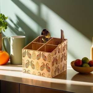 Exquisito diseño de artesanía de cubiertos de cuatro divisiones multicolor para ocasiones de fiesta - Product Image 2