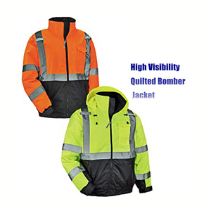 เสื้อแจ็คเก็ตสะท้อนแสงแบบ Hi-Vis พร้อมฮู้ดถอดได้ มาตรฐาน ANSI Class 3 EN ISO 20471 Class 2 กันน้ำ  รับสกรีนโลโก้ พรีเมียม OEM/ODM - Product Image 5
