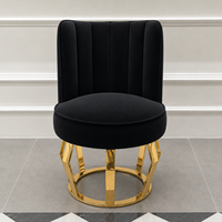 Chaises de salle à manger pour hôtel en stock, prêtes à être expédiées, avec cadre en métal doré, dossier haut, pour salle à manger, restaurant, café, fauteuil