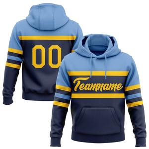 Sudadera deportiva con capucha personalizada de color amarillo marino-azul claro - Product Image 1