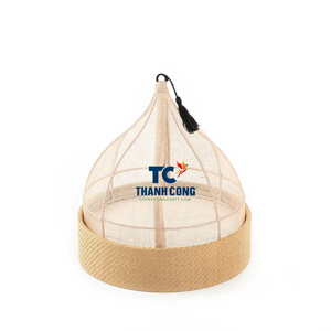 Plateau en jonc de mer écologique de décoration faite à la main avec couverture alimentaire en lin multifonctionnel en cadeau de Ramadan - Product Image 1