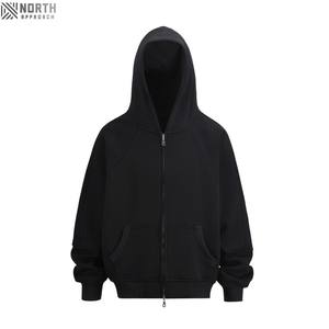 Broderie recadrée de haute qualité sweat à capuche en détresse surdimensionné Logo personnalisé Boxy Fit pull récolte lavé pour l'hiver 450 gsm sweats à capuche - Product Image 1