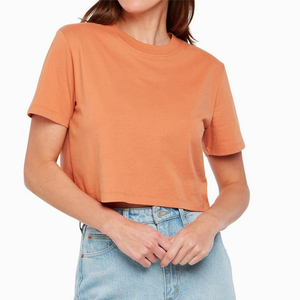 Tops cortos para mujer de la mejor calidad, camisetas de entrenamiento de Yoga, Top corto de media manga con cuello redondo, camiseta para mujer, precio razonable, logotipo personalizado - Product Image 3