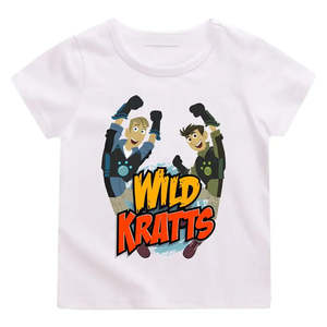 T-shirt de dessin animé Wild Kratts pour enfants, 100% coton jersey, logo personnalisé, motif animal pour garçons - Product Image 1