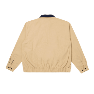 Chaqueta de trabajo de sarga de mezcla de algodón con forro de edredón para hombre, chaqueta de trabajo transpirable con decoración de piel para invierno - Product Image 2