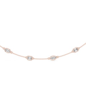 Smaragd-Marquise-Schliff Moissanit-Halskette aus 925er Sterlingsilber – Elegante Edelstein-Braut- und Hochzeitskette mit Lünettenfassung - Product Image 1