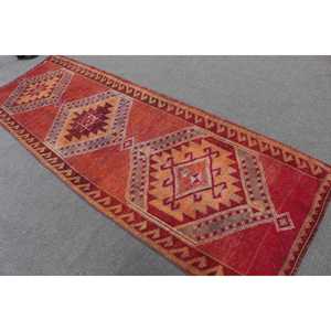 พรมเฮอร์กีตุรกี ขนาด 3.1x9.5 ฟุต (94x289 ซม.) ลายพรางสีแดงแบบวินเทจ - Product Image 3