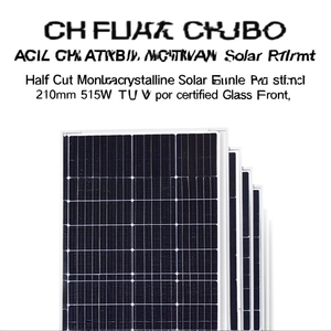 Panneau solaire monocristallin demi-coupé 210 mm 515 W TUV pour façade en verre certifiée - Product Image 2