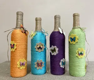 Elegant Single <b>Bottle</b> <b>Wine</b> Tote Bag Round Jute Cover Gift for Home or Hotel Decor 50ml Volume Wholesale Cheap Price - Product Image 6